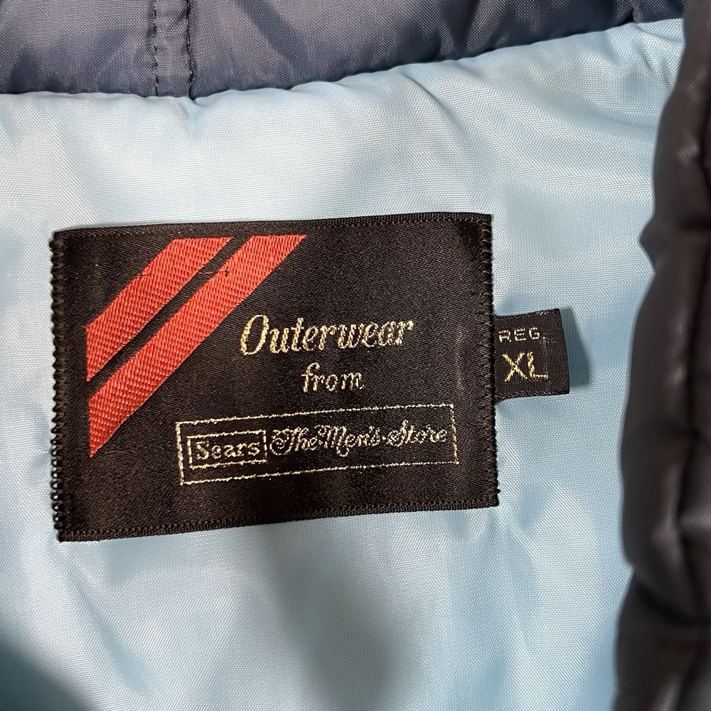 Vintage 70s Outerwear From Sears Puffer Vest Blue‎ Size XL Puffer - Picture 3 of 3